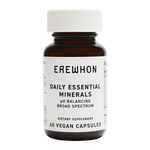 Erewhon Daily Essential Minerals vegan supplement with calcium, magnesium, iron, and 72 trace minerals for daily health, energy, and hydration support.