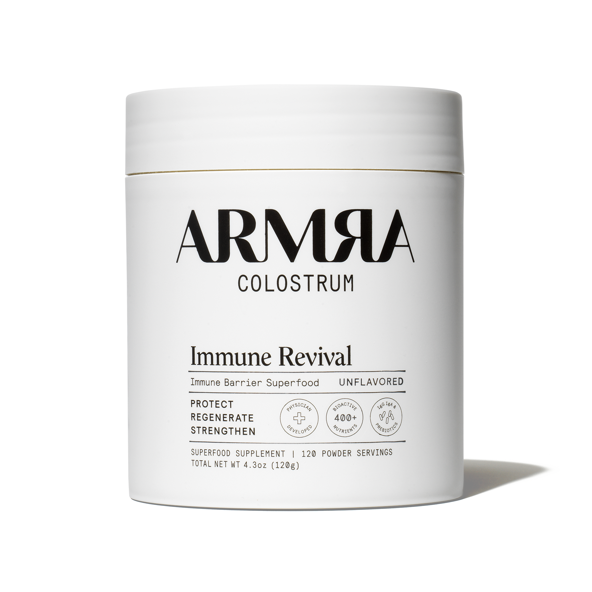 ARMRA Colostrum 4.3 oz - Immune Revival Jar Unflavored - Immune Barrier Superfood Supplement