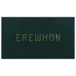 Dark green beach towel 'EREWHON' branding on a white background