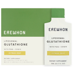 Erewhon Liposomal Glutathione, Citrus Zest, 25 ct: powerful antioxidant, gluten-free, vegan