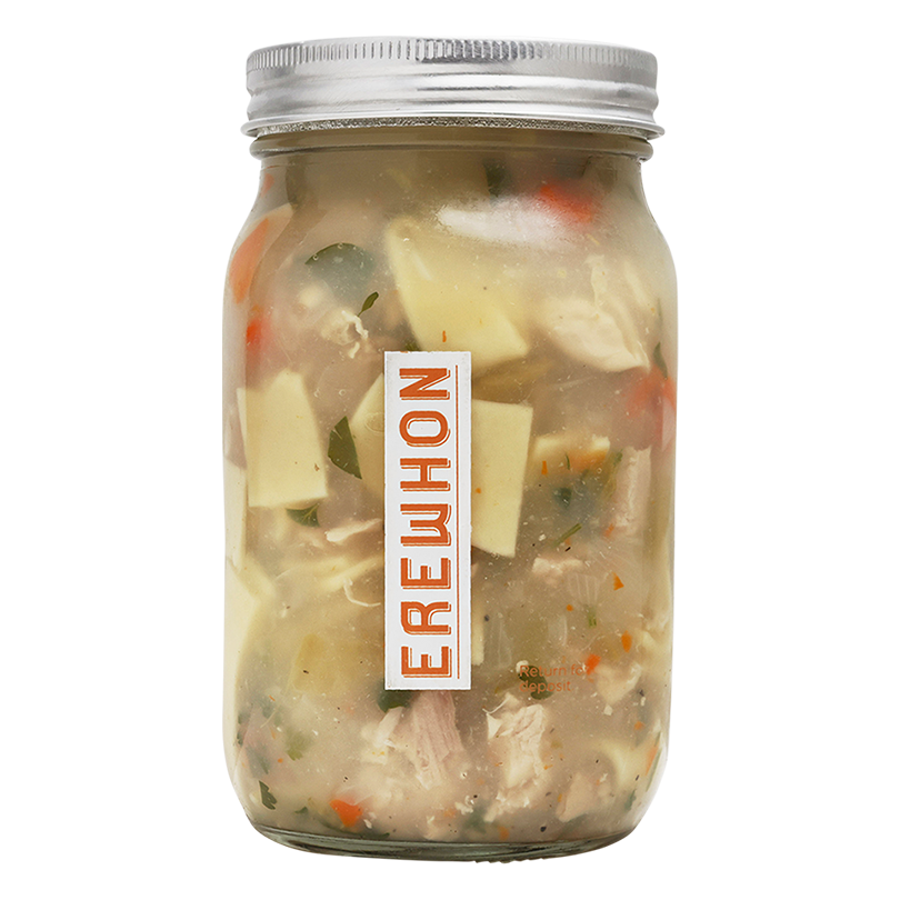 Jar of Erewhon Organic Chicken Noodle Soup