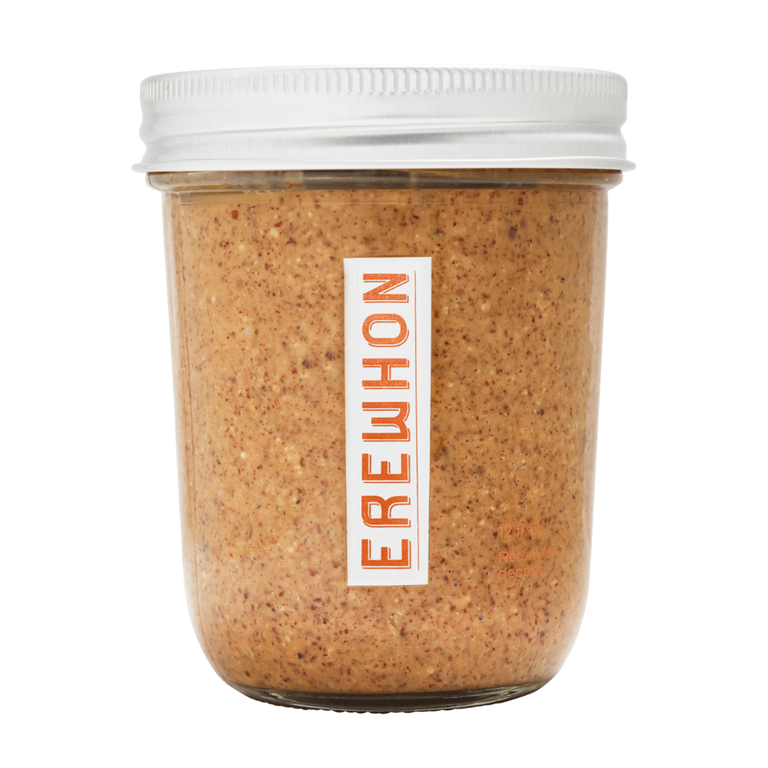 Jar of Erewhon food product on a white background