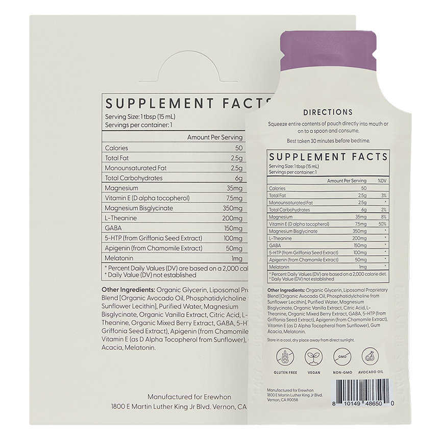 Supplement facts label on a white background